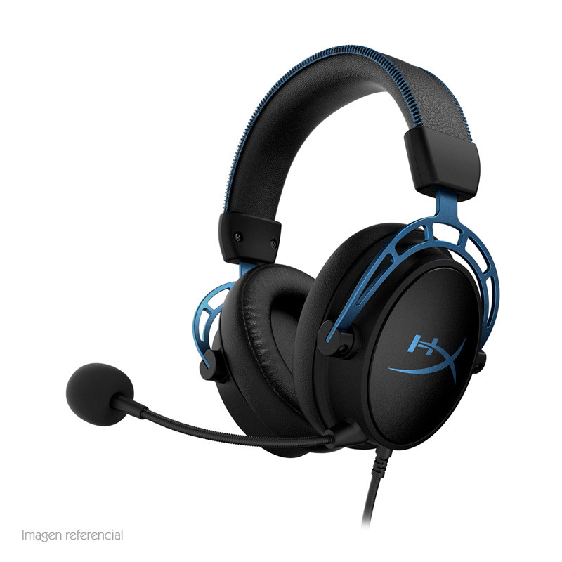 Auriculares HyperX Cloud Alpha S 7.1, micrófono, conector 3.5mm, USB, Negro  / Azul. - Auriculares - Periféricos