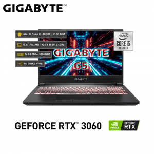 Gigabyte G5 KC-5LA2130SH, Intel® Core™ i5-10500H, GeForce RTX™ 3060P, 16GB DDR4, 15.6" FHD 240 Hz